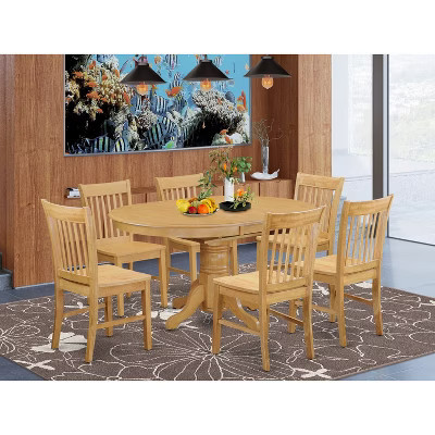 HomeStock Dinette Table Set - Kitchen Table And Dining Chair, Oak | Target