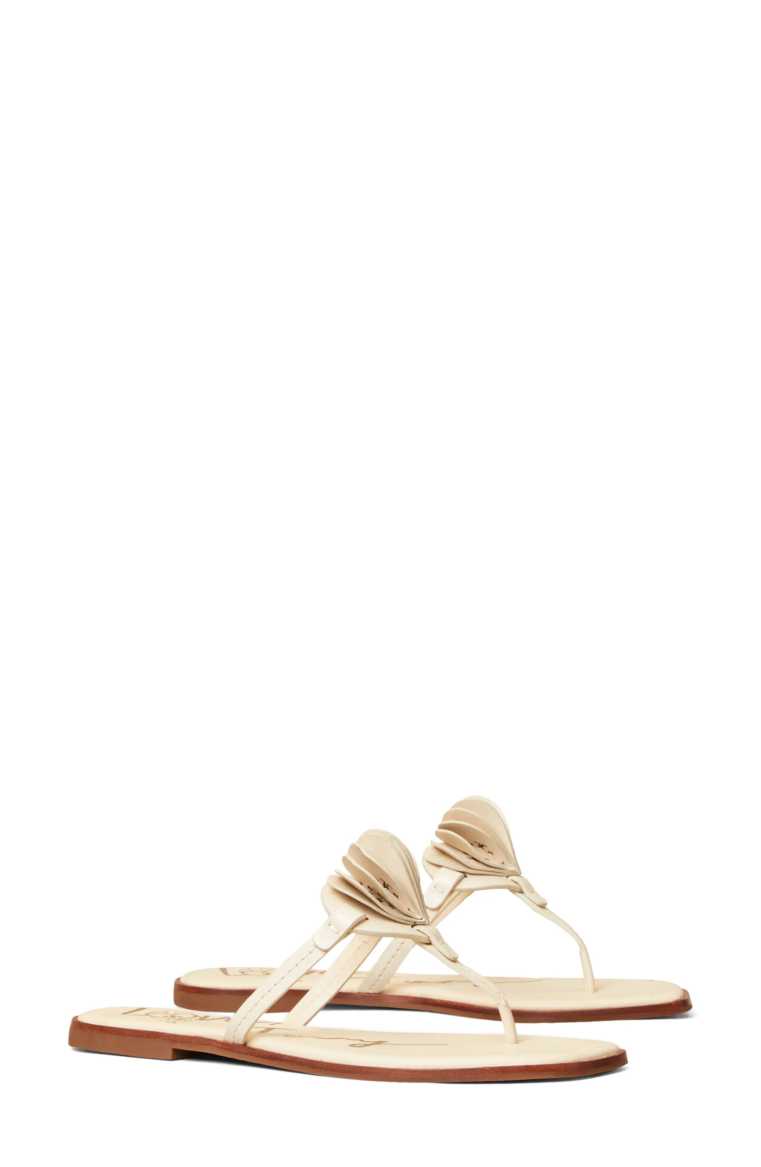 Tory Burch Heart Flip Flop, Size 7 in New Cream at Nordstrom | Nordstrom