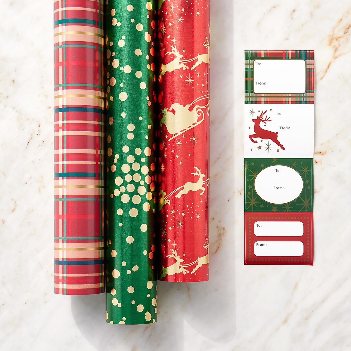 Traditional Holiday Gift Wrap Set | The Container Store