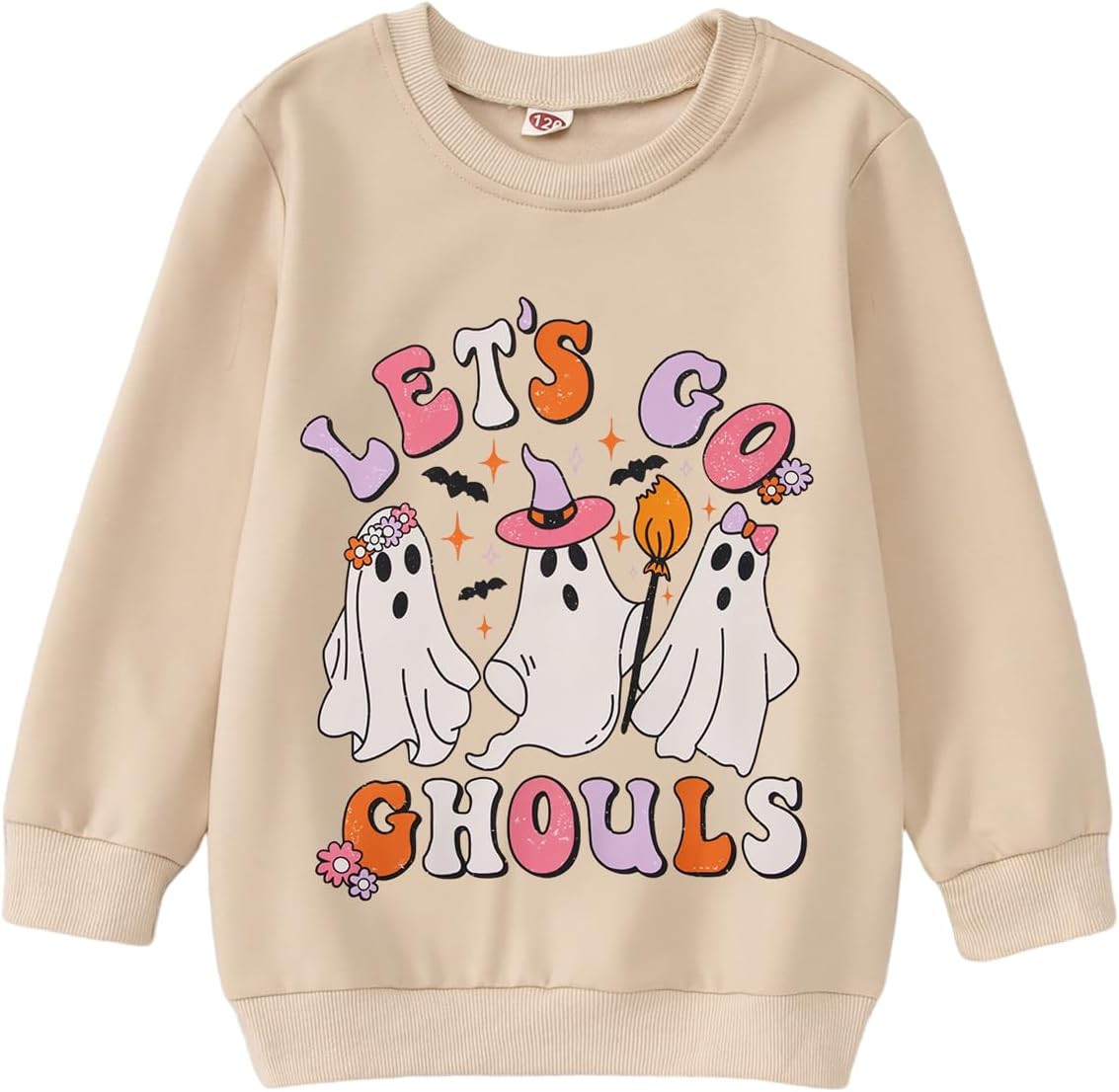 Girls Halloween Crewneck Sweatshirts Ghost Graphic Pullover Top 6-12 Years | Amazon (US)