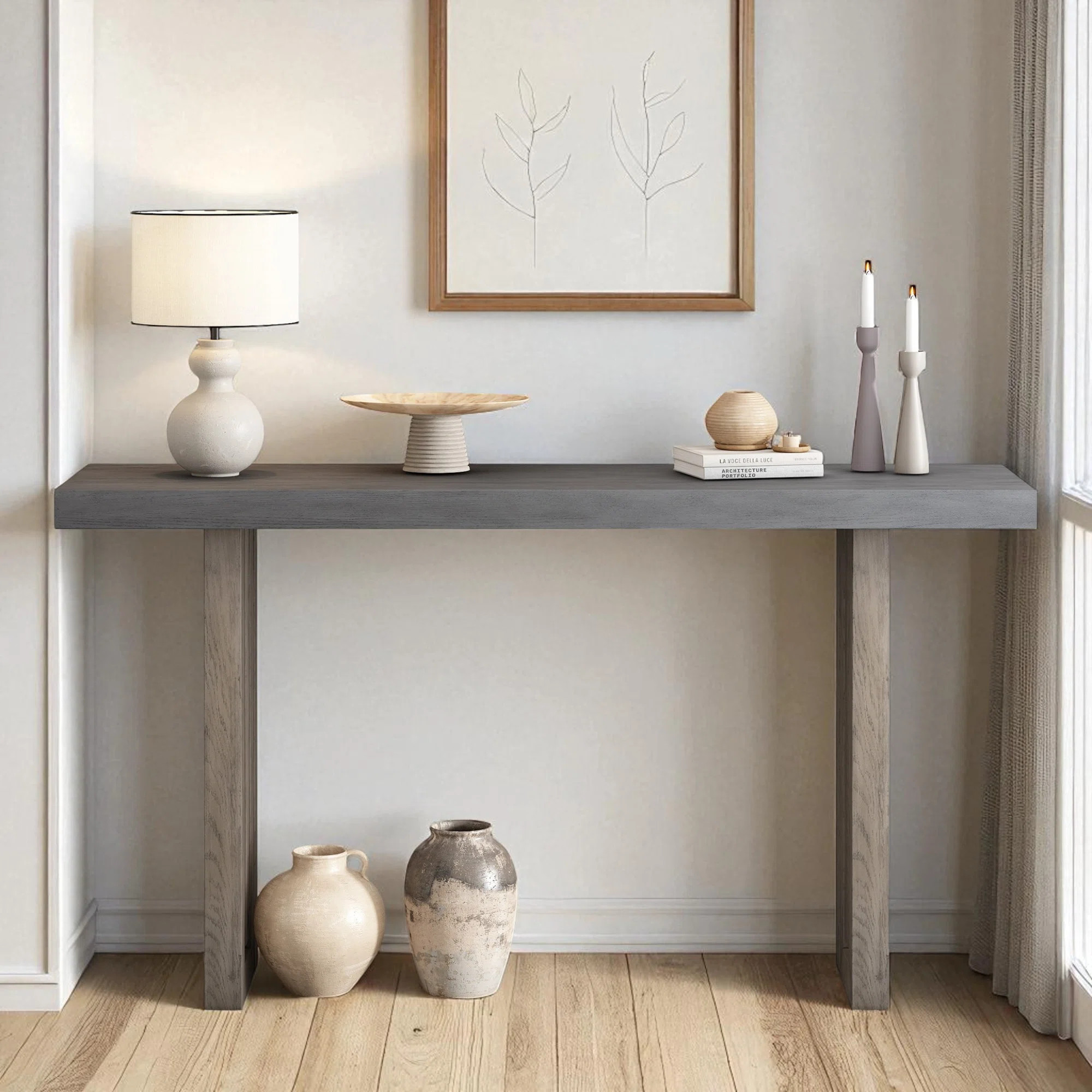 Latitude Run\u00ae Wooden 59" Distressed Narrow Console Table & Reviews | Wayfair | Wayfair North America