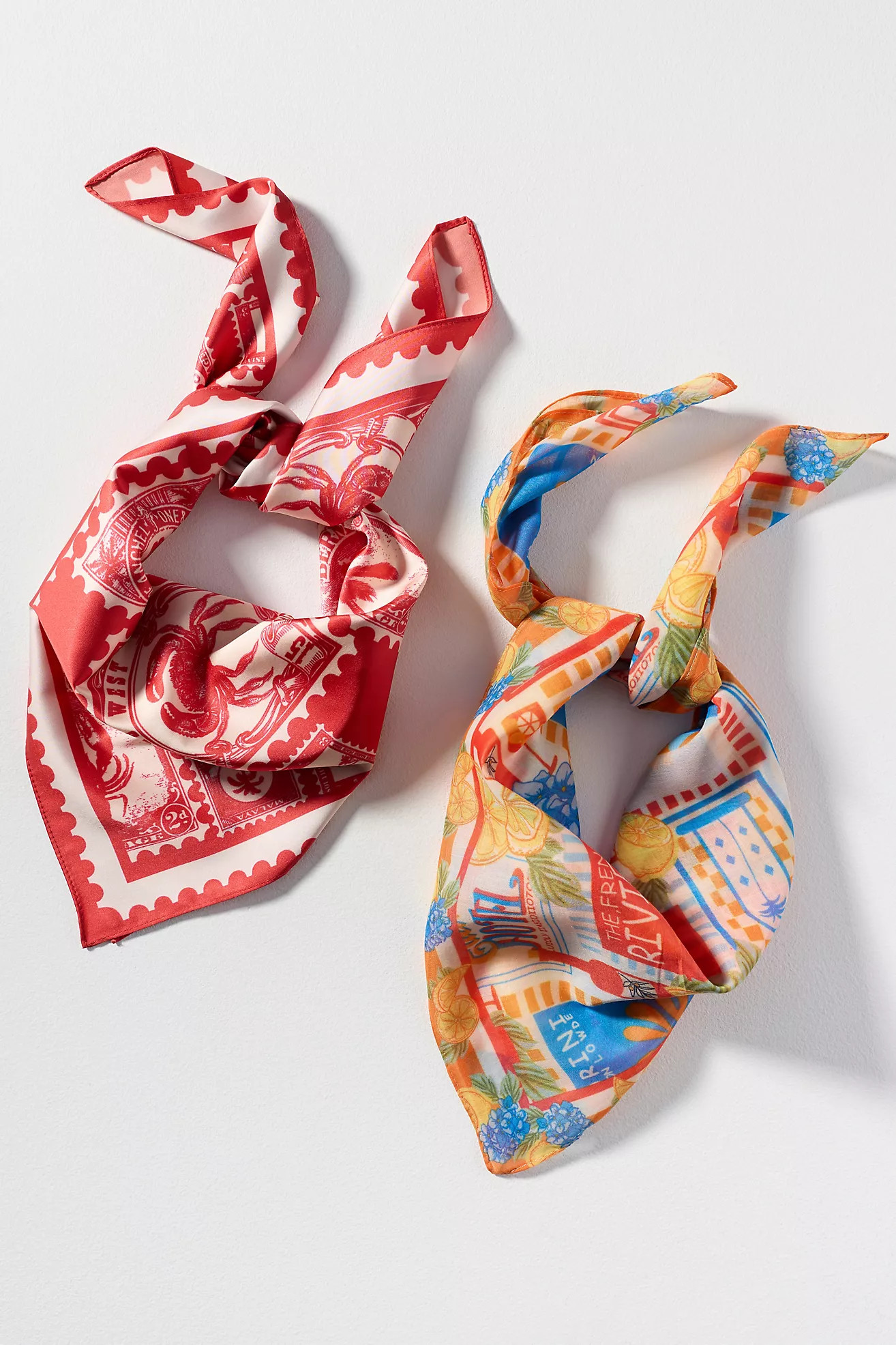 Fun Icon Motif Hair Scarves, Set of 2 | Anthropologie (US)