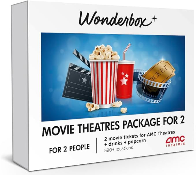 Wonderbox – AMC Movie Theatres® Tickets Package for 2 – 2 Tickets, 2 Drinks,1 Popcorn to Sha... | Amazon (US)