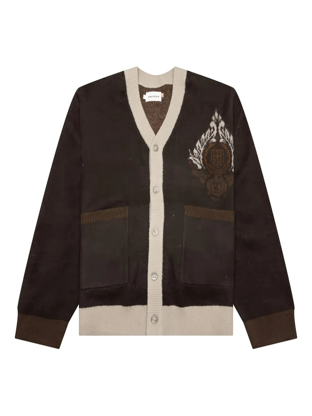 Honor The Gift Jacquard Wool Cardigan | Brown | FARFETCH | Farfetch Global