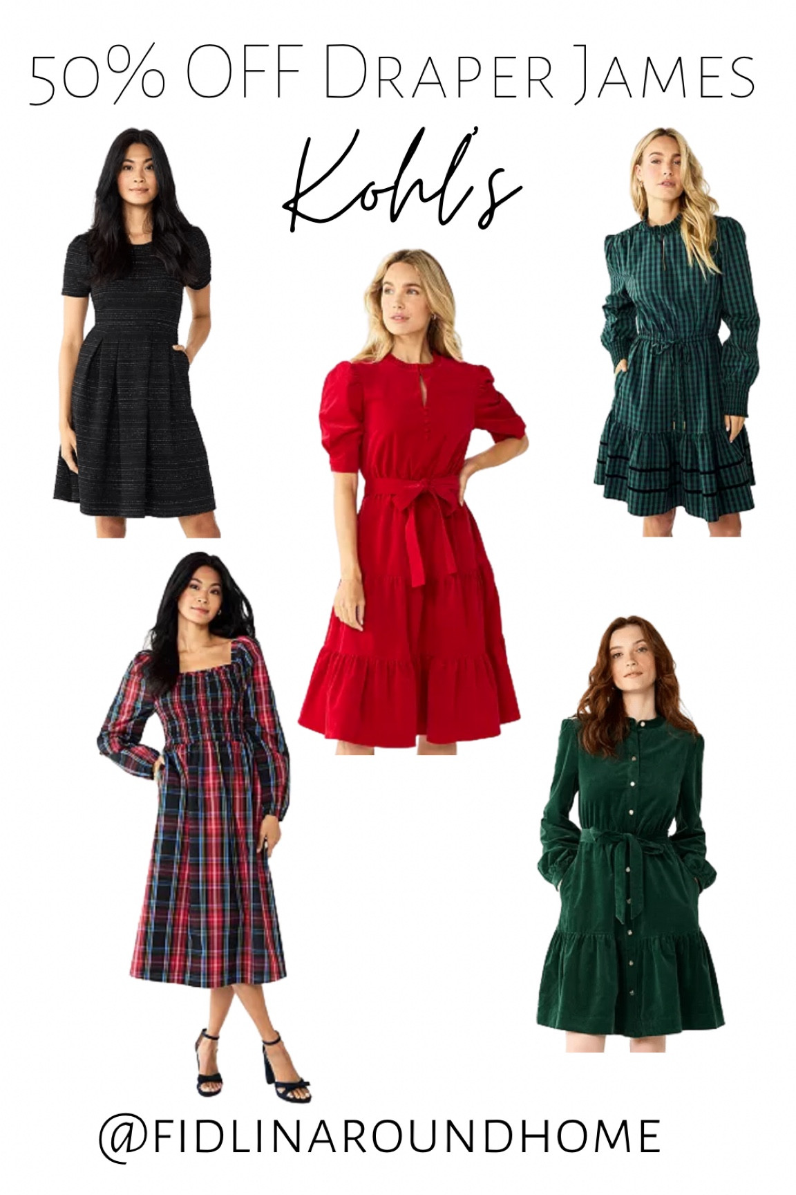 50% off women’s Christmas and holiday dresses! Perfect for family photos and holiday gatherings! From Draper James at Kohl’s 

#LTKHoliday #LTKfamily #LTKSeasonal