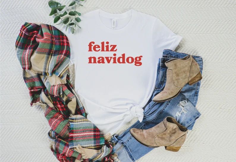 Feliz Navidog T-shirt/christmas Dog Mom Shirt/dog Mom - Etsy | Etsy (US)
