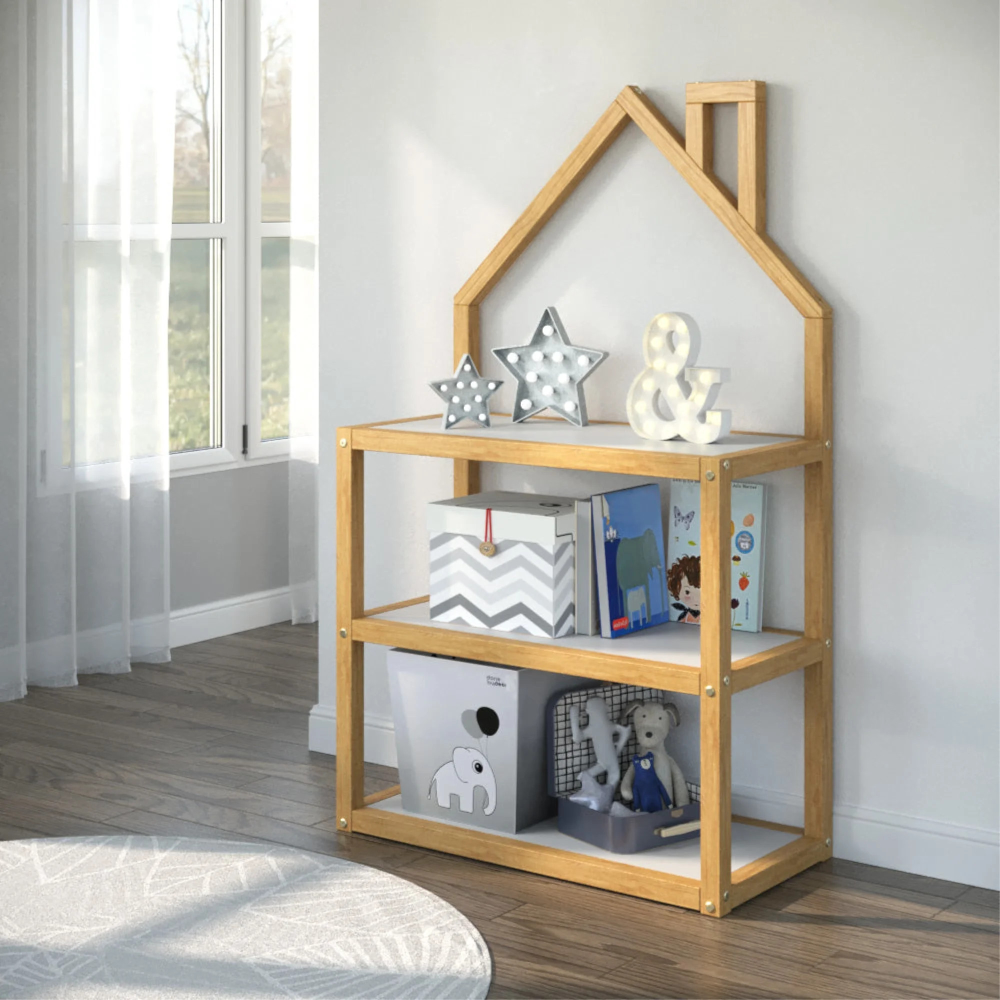 P'kolino 2 Shelves Casita Standard Kid Bookcase, Pine Brown, 19.63 x 35.38 x 62.63 in, 50 lb | Walmart (US)