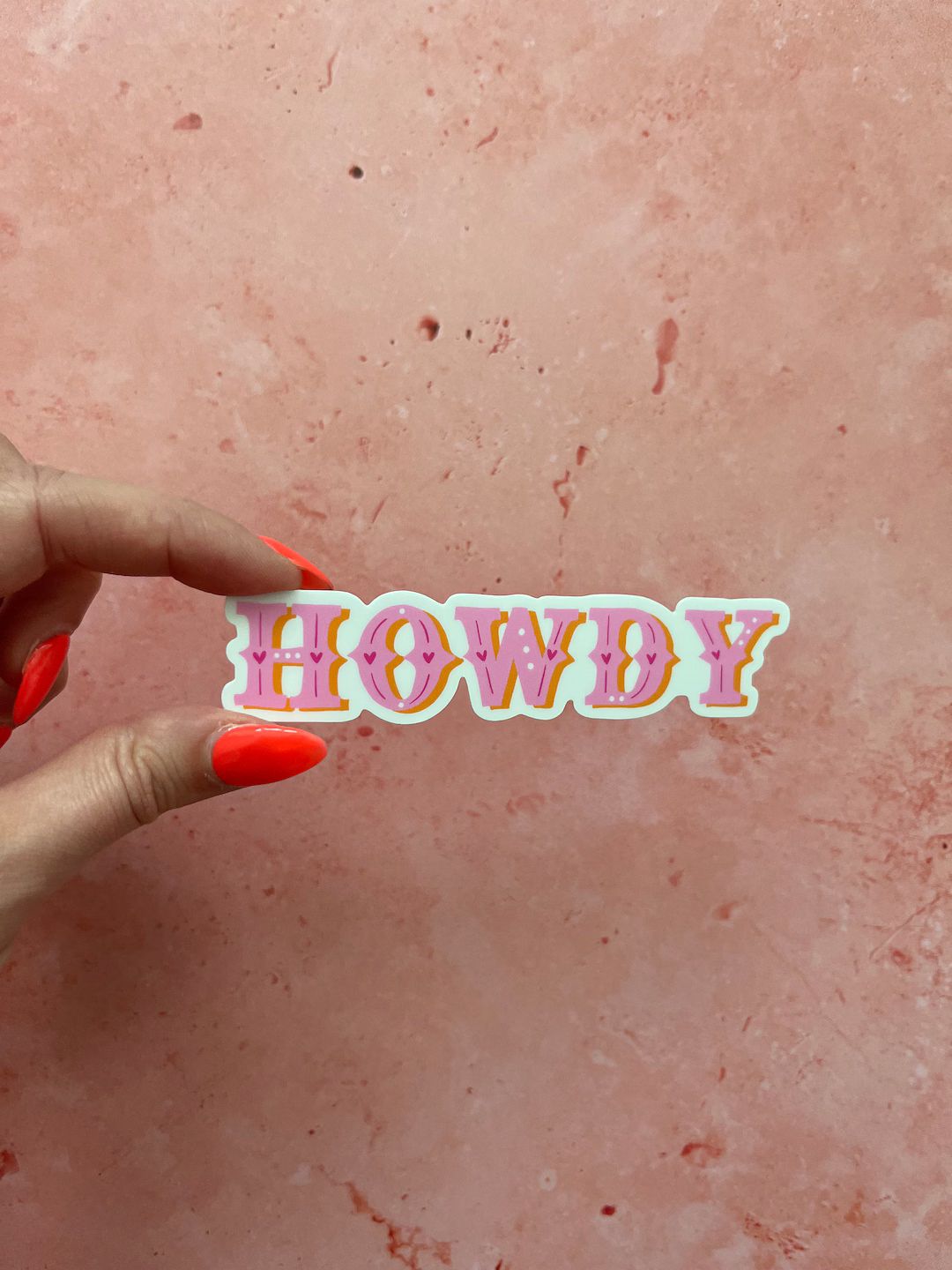 Pink and Orange Howdy Cowgirl Vinyl Sticker - Etsy | Etsy (US)