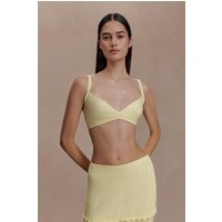 Coleene Pointelle Knit Top / Lemon | MESHKI | XL | MESHKI US
