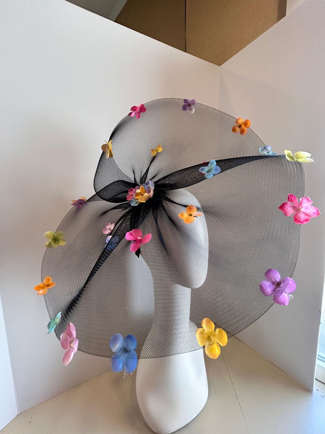 Black Fascinator Wedding Flower Headpiece Derby Tea Party - Etsy | Etsy (US)