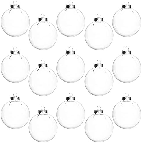 12PCS Clear Plastic Acrylic Fillable Ball Ornament Set, 2.36" DIY Christmas Balls for Holiday Orn... | Amazon (US)