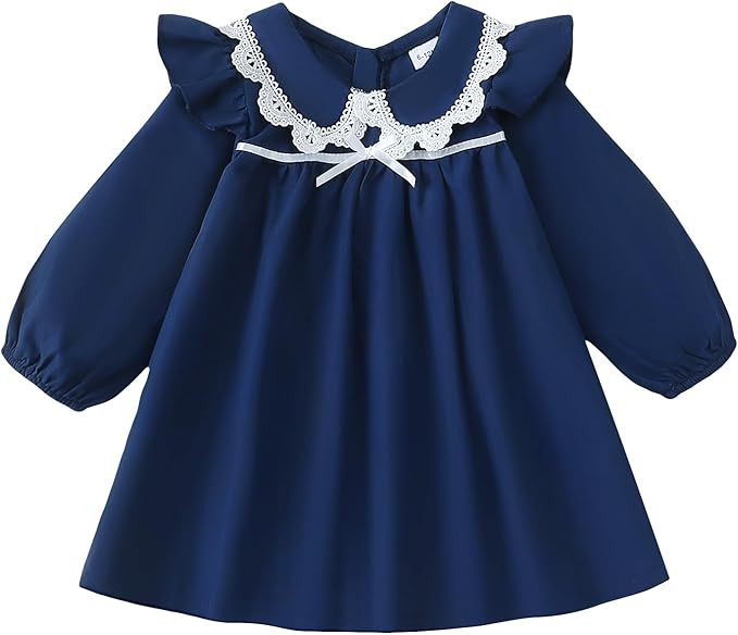 Kucnuzki Baby Girl Clothes Ruffle Long Sleeve Casual Plaid Dress Fall Winter Toddler Girls Dresse... | Amazon (US)