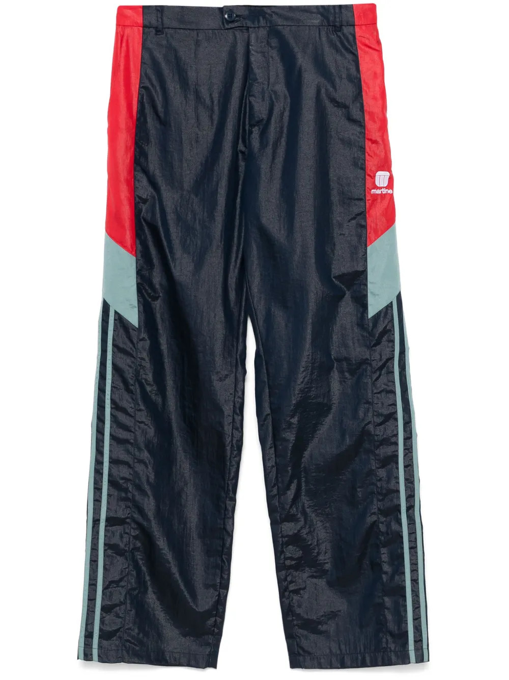 Martine Rose logo-embroidered Track Pants | Blue | FARFETCH | Farfetch Global