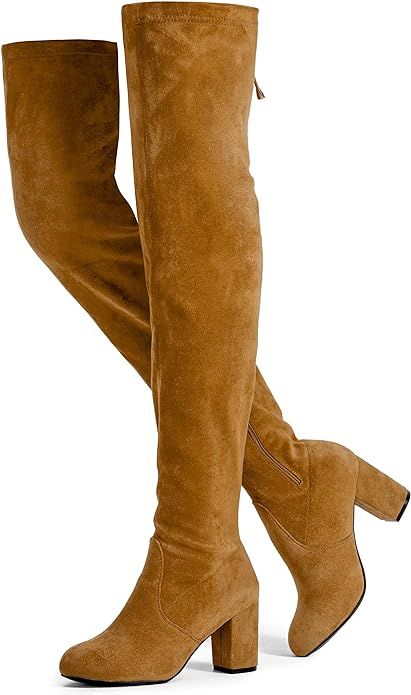 Vepose Women's 992 Over The Knee Boots Suede Long Thigh High Boot High Heel with Inner Zipper | Amazon (US)