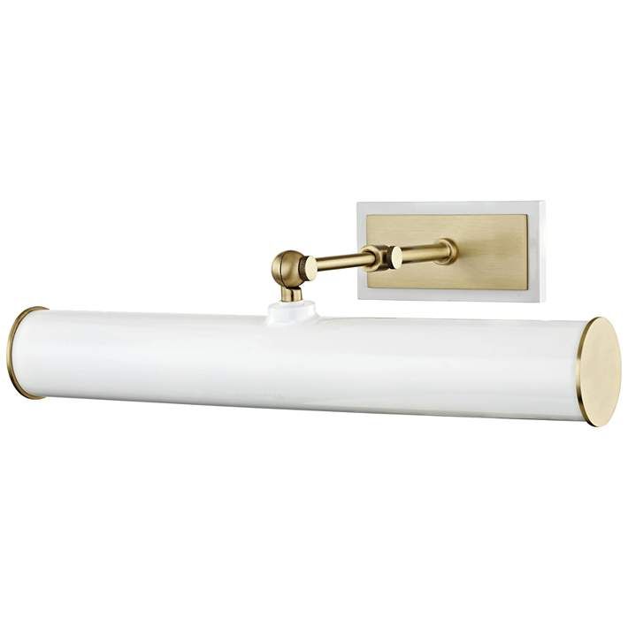 Mitzi Holly 16 1/4" Wide Aged Brass and White Picture Light | Lamps Plus