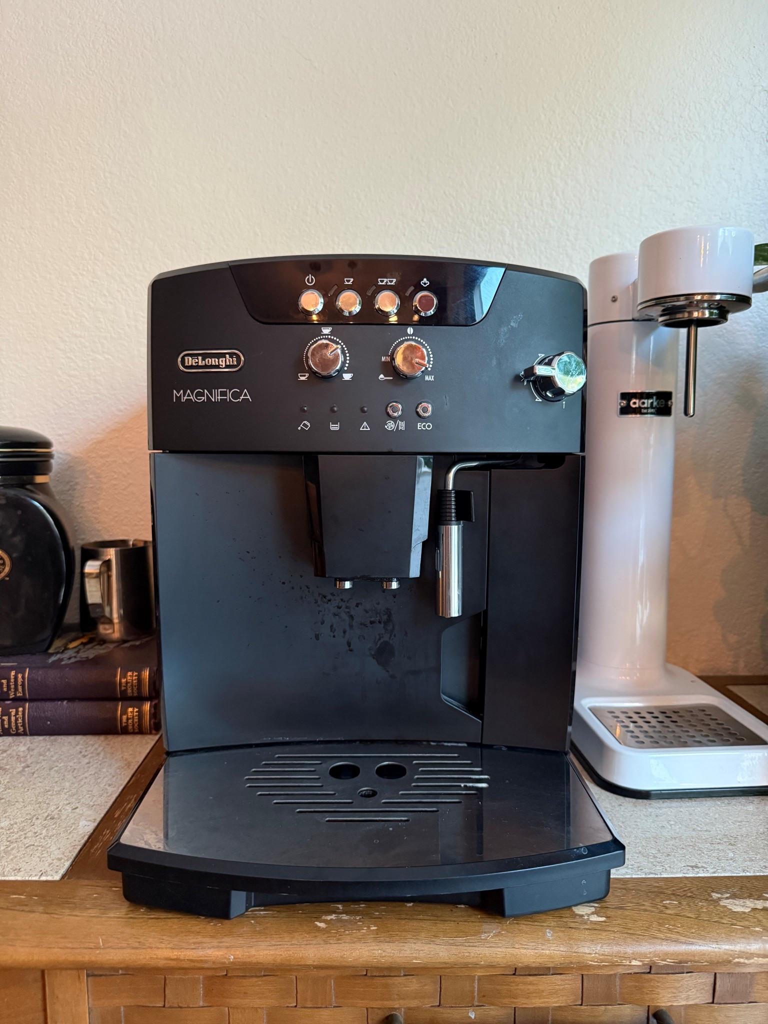 We’ve had our DeLonghi Magnifica for five years and it’s still going strong. We use it every single morning to make lattes at home, and it’s honestly one of the best purchases we’ve ever made. The flavor is consistently rich, it’s super easy to use (even half-asleep), and it’s paid for itself a dozen times over compared to coffee shop runs. If you’ve been on the fence about a home espresso machine—this is your sign. ☕️ #kitchenmusthaves #morningroutine #delonghimagnifica #latteathome
