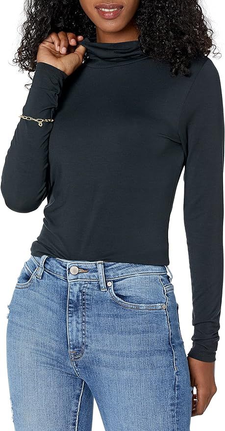 The Drop Women's Phoebe Long-Sleeve Turtleneck Second Skin T-Shirt | Amazon (US)