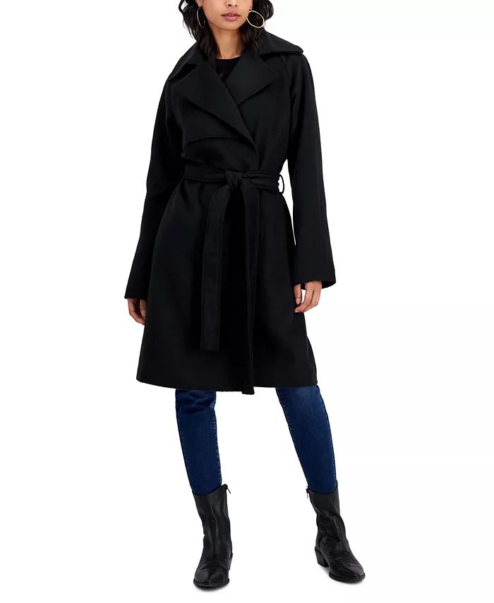 Junior's Trendy Belted Wrap Coat, Created for Macy's | Macy's