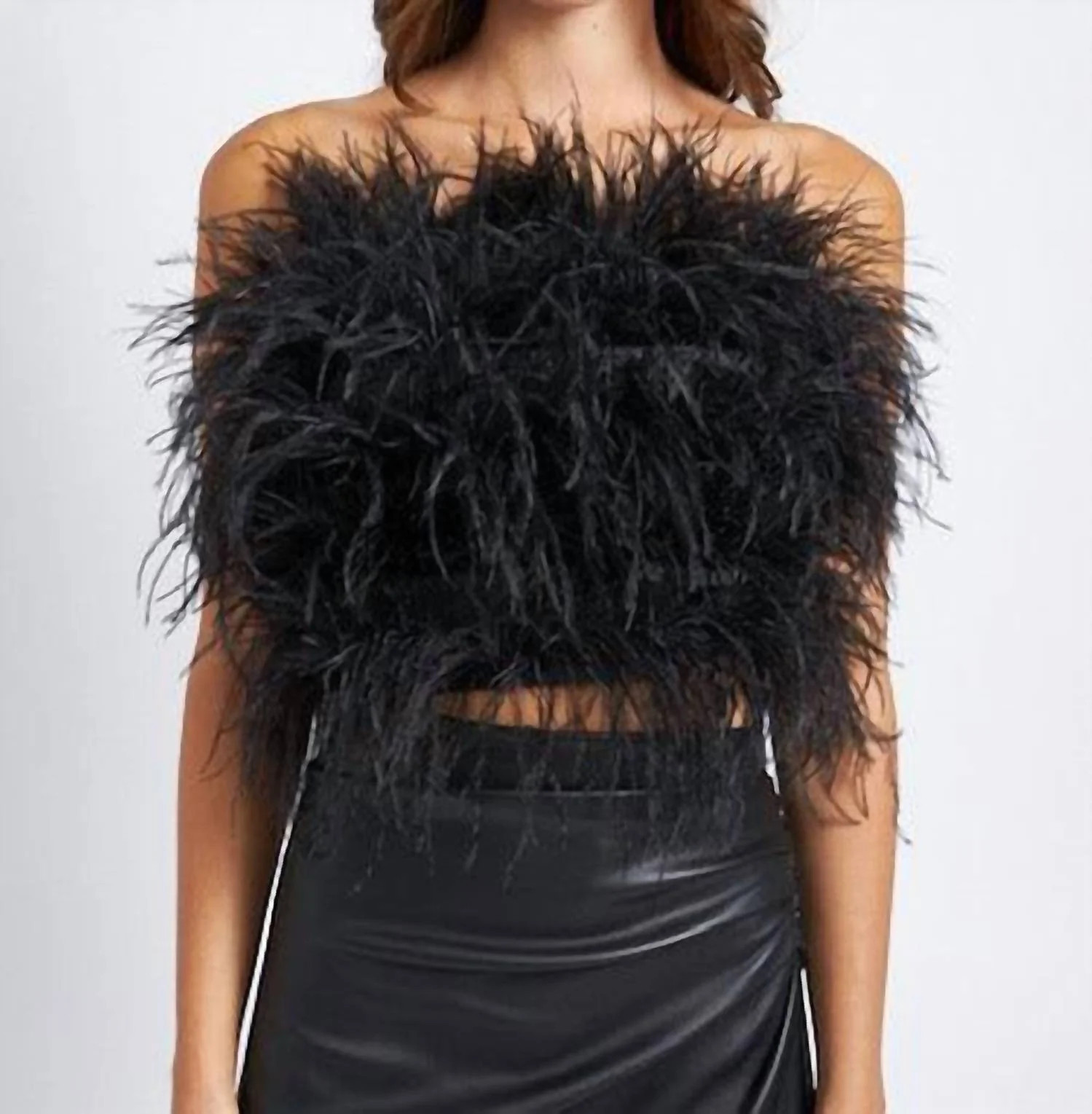 Feather Top In Black | Shop Simon