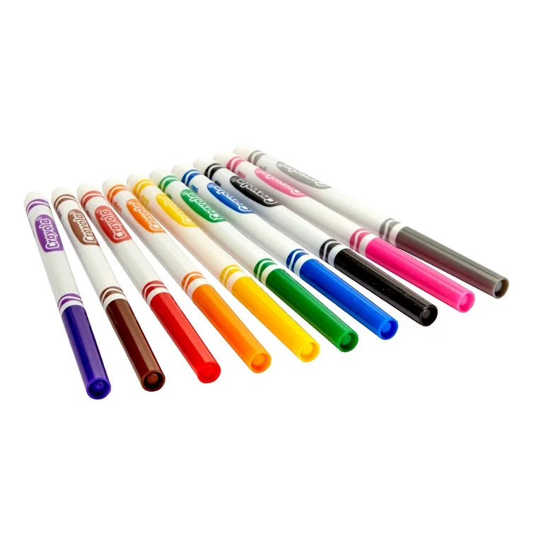 Crayola Fine Line Markers, Classic Colors, 10 Count, Back to School Supplies for Kids and Teacher... | Walmart (US)