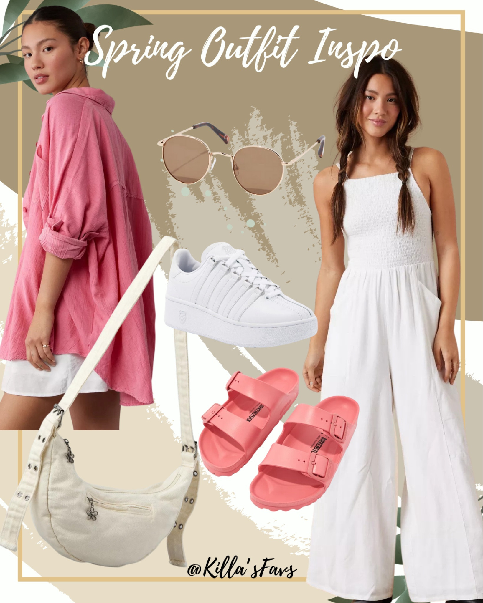 If you are still looking for spring break pieces- this is for YOU! The white jumpsuit is flowy and can be worn over a swimsuit or for dinner. I’ve paired with an oversized, bright colored shirt to layer for sun protection or warmth. 
And of course adding bright colored sandals, a fun pair of sunnies, and a bag will add to any outfit🤍

#spring #springsale #springbreak #summer #beach #resortwear #colors #jumpsuit #sandals #sunglasses #pool 

#LTKSpringSale #LTKstyletip #LTKswim