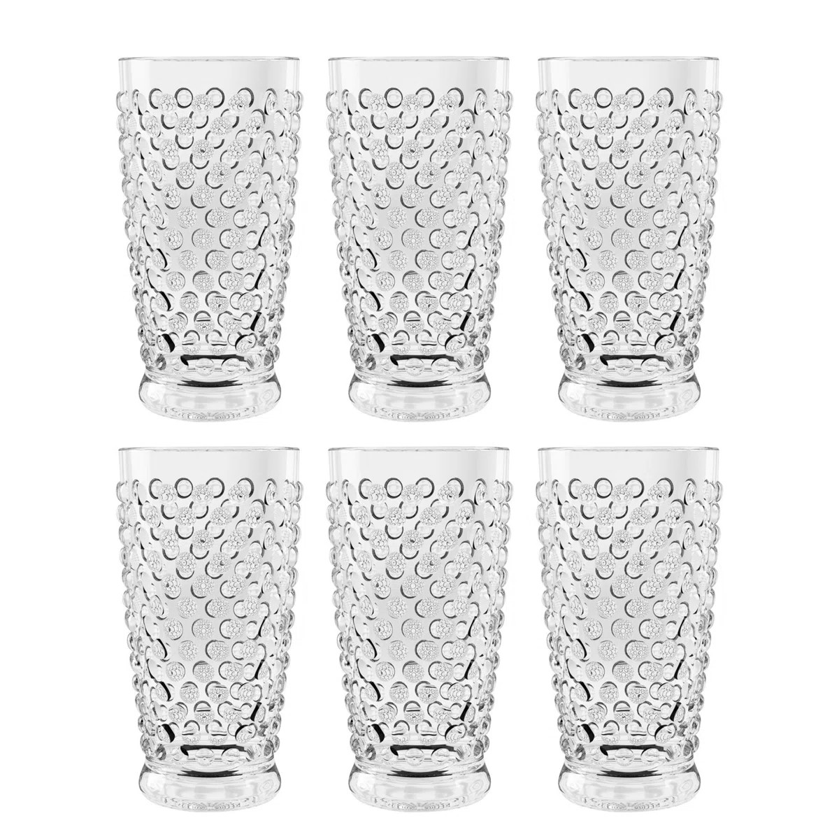 Adamo Acrylic Drinking Glasses - Clear - 20 oz (Set of 6) | Wayfair North America