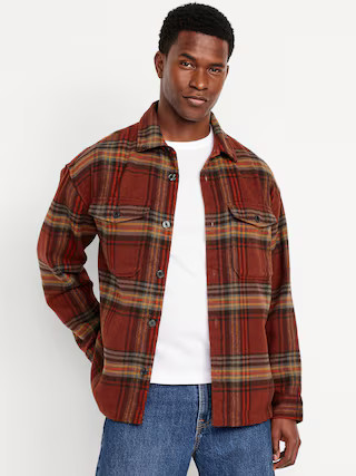 Oversized Heavyweight Plaid Flannel Shirt | Old Navy (US)