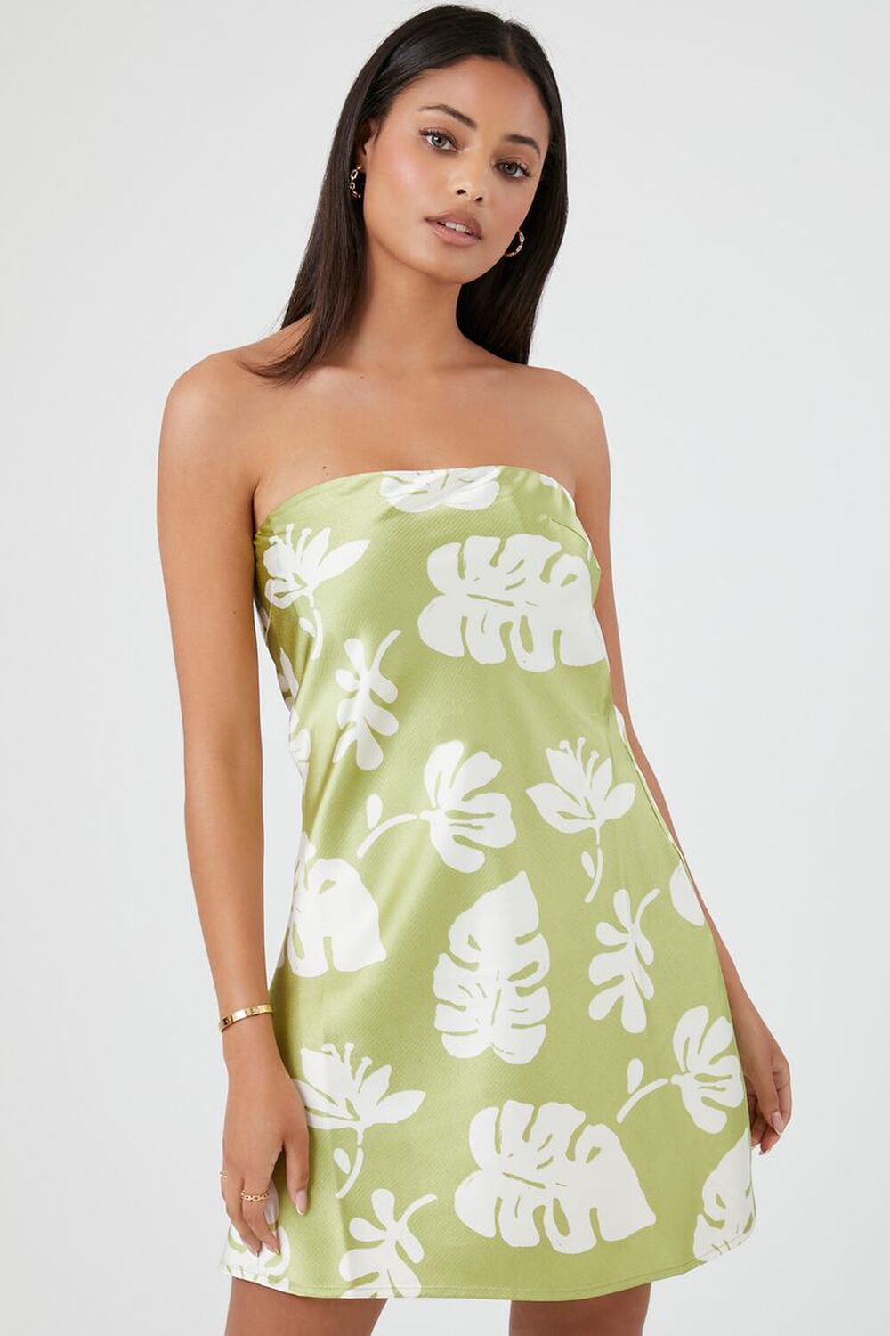 Satin Tropical Print Mini Dress | Forever 21 (US)