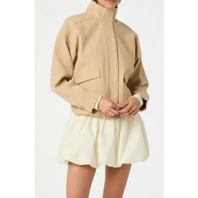 ASTR the Label Funnel Neck Bomber Jacket in Tan at Nordstrom, Size X-Small | Nordstrom
