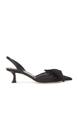 Jimmy Choo Brook 50 Slingback Pump in Black Mix - Black. Size 36 (also in ). | FWRD 