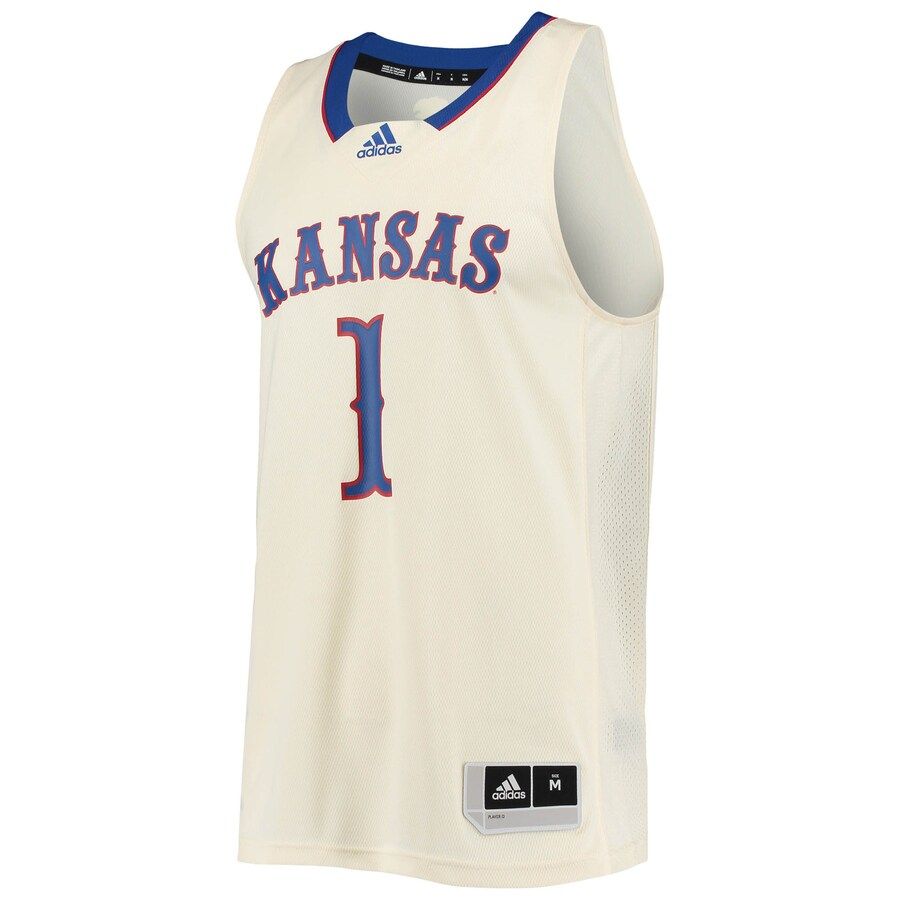 #1 Kansas Jayhawks adidas Swingman Basketball Jersey - Cream | Fanatics