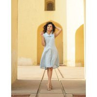 Sleeveless Linen Dress, Loose Dress With Collar, Blue Plus Size Clothing For Women | Etsy (US)