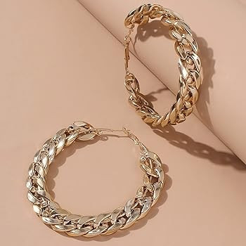 Gold Circle Earrings for Women Loop Earrings for Women Earrings Zinc Alloy Classic Lightweight G... | Amazon (US)