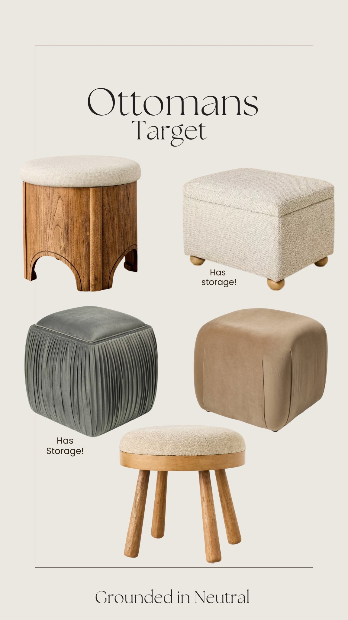 Ottomans I’m loving from Target. A few of these have storage too! 🤎

#LTKSaleAlert #LTKHome