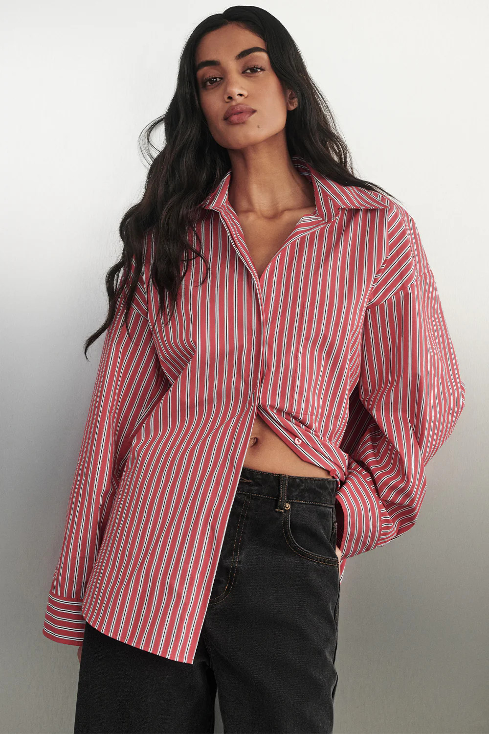 MISHA RED STRIPE SHIRT | DISSH