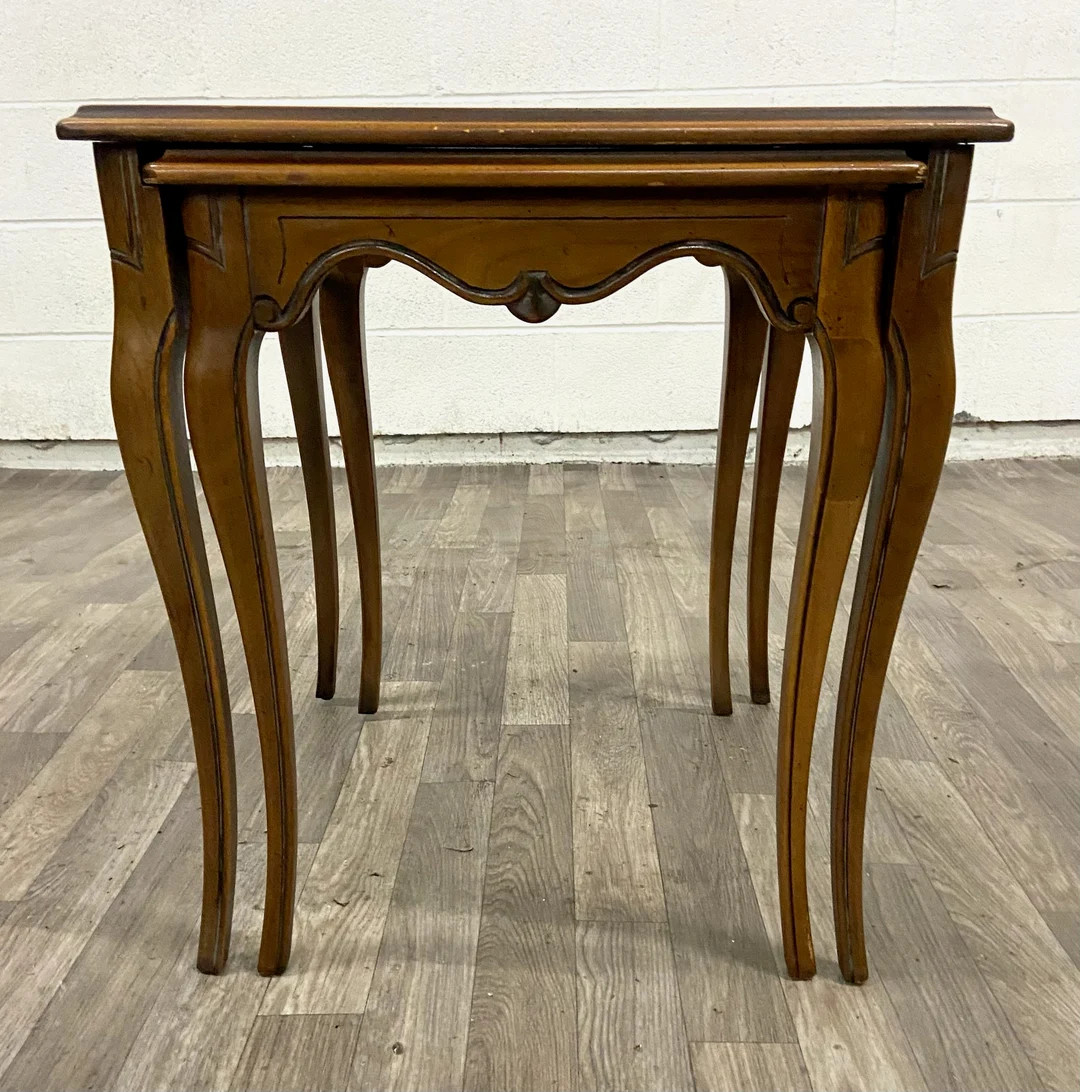 Vintage Wooden Louis XV Style Nesting Tables by Imperial Furniture Pair - Etsy | Etsy (US)