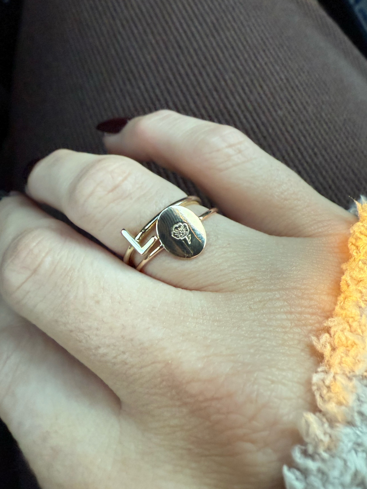 Birth flower ring and initial ring // great gift ideas too! 

#LTKStyleTip #LTKGiftGuide