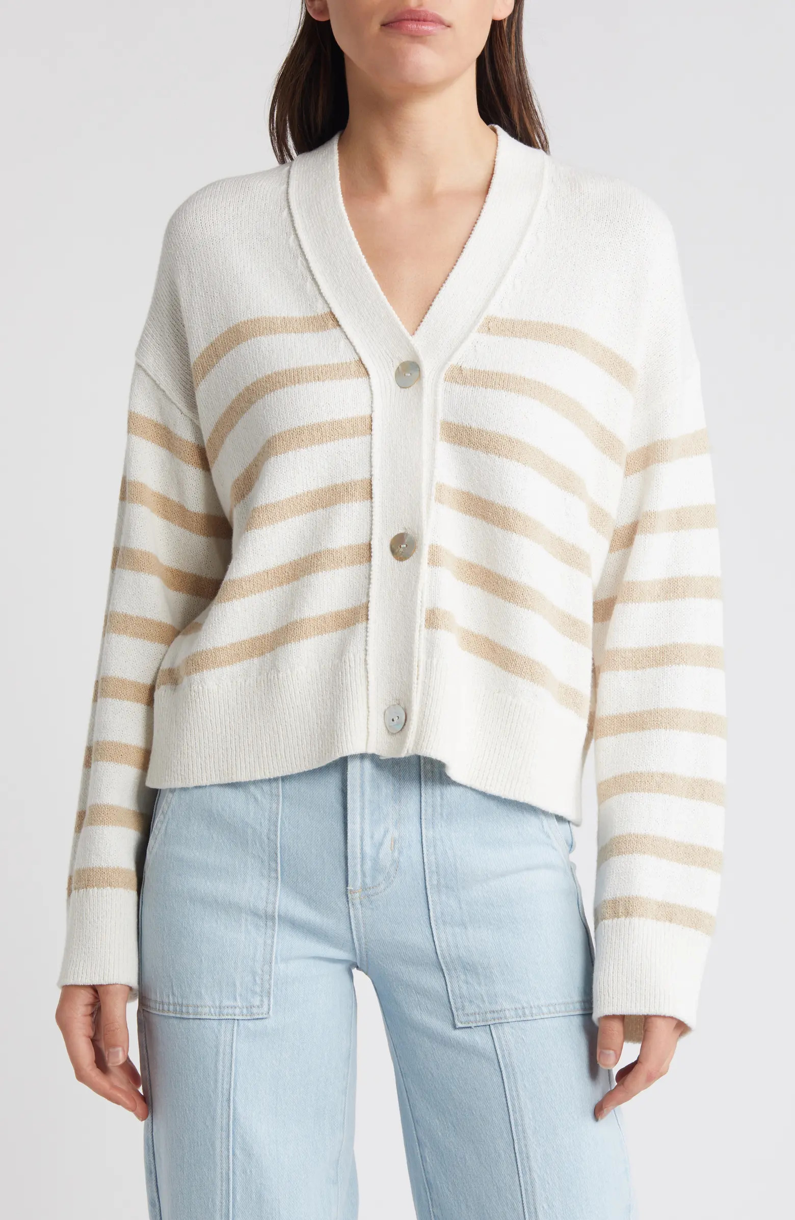 Geneva Stripe Cotton Blend Cardigan | Nordstrom