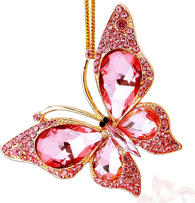 Butterfly Christmas Ornaments, Butterfly Ornament for Christmas Tree, Pink Cute Ornaments for Kid... | Amazon (US)