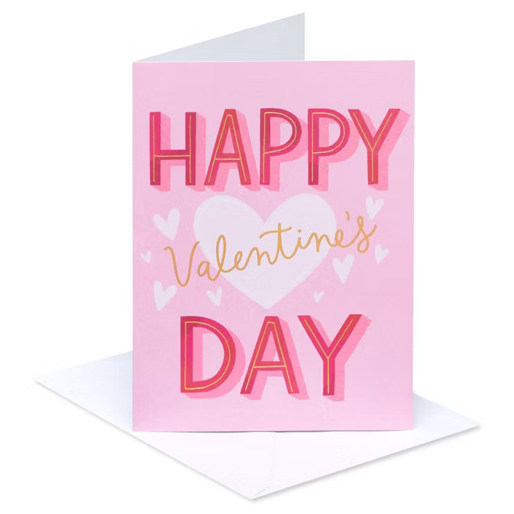 10ct Blank Note Cards 'Happy Valentines Day' Gold | Target