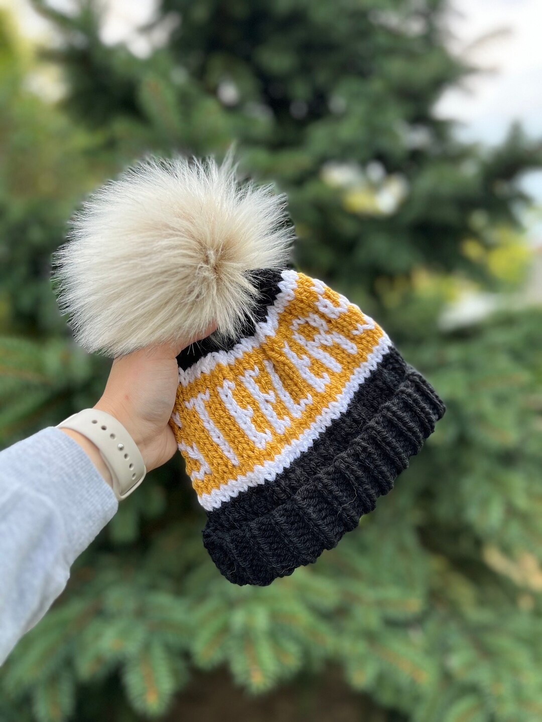 Pittsburgh Football Black, Gold and White Beanie, Warm and Chic for Women, Cozy Knitted Hat, Hand... | Etsy (US)