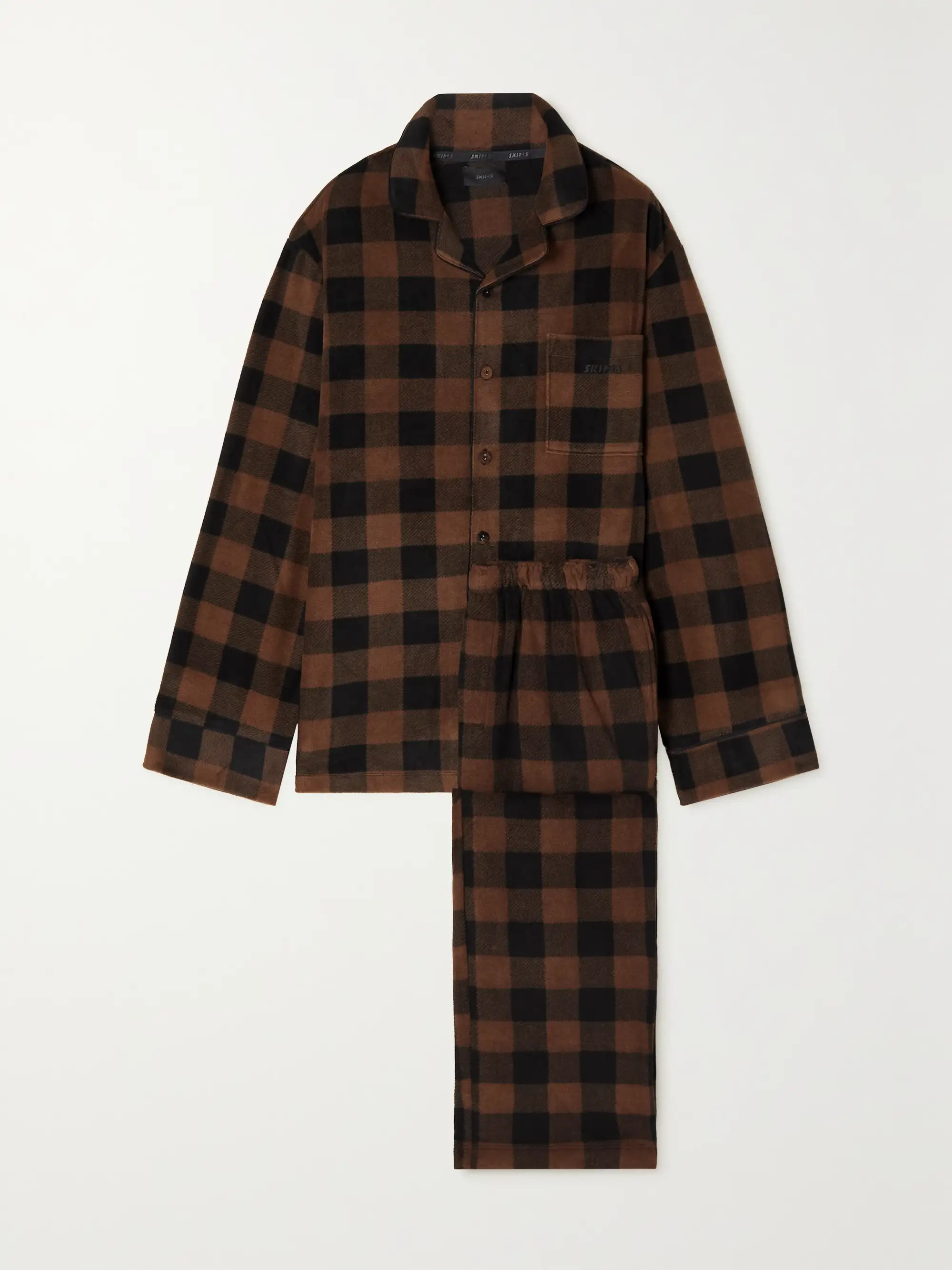 SKIMSChecked fleece pajama set | NET-A-PORTER (US)