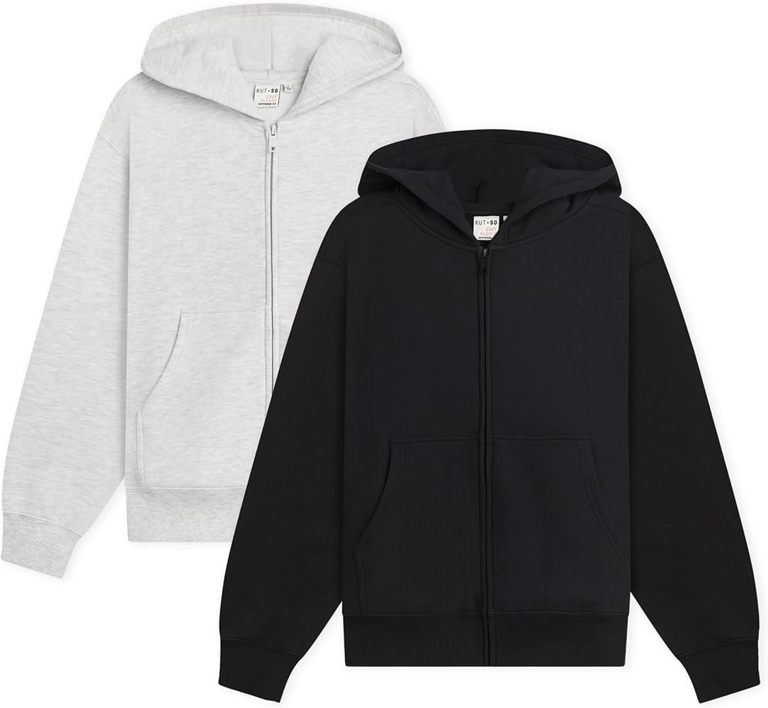 KUT & SO Zip Hoodie for Women – Oversized, Boyfriend Fit – Cozy Loungewear Premium Midweight ... | Amazon (US)