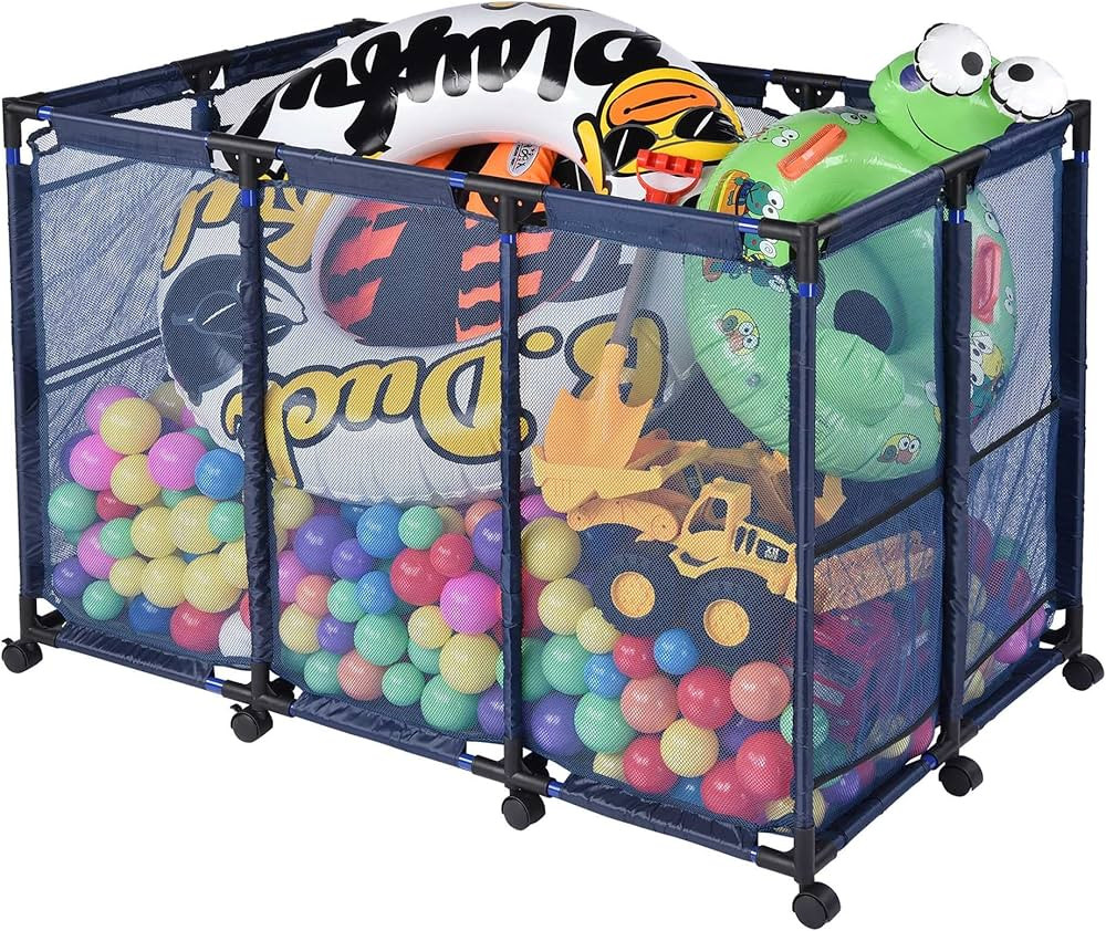 Yescom 48"x30"x34" Mesh Pool Storage Bin XX-Large Pool Storage Organizer Metal Frame Pool Noodles... | Amazon (US)