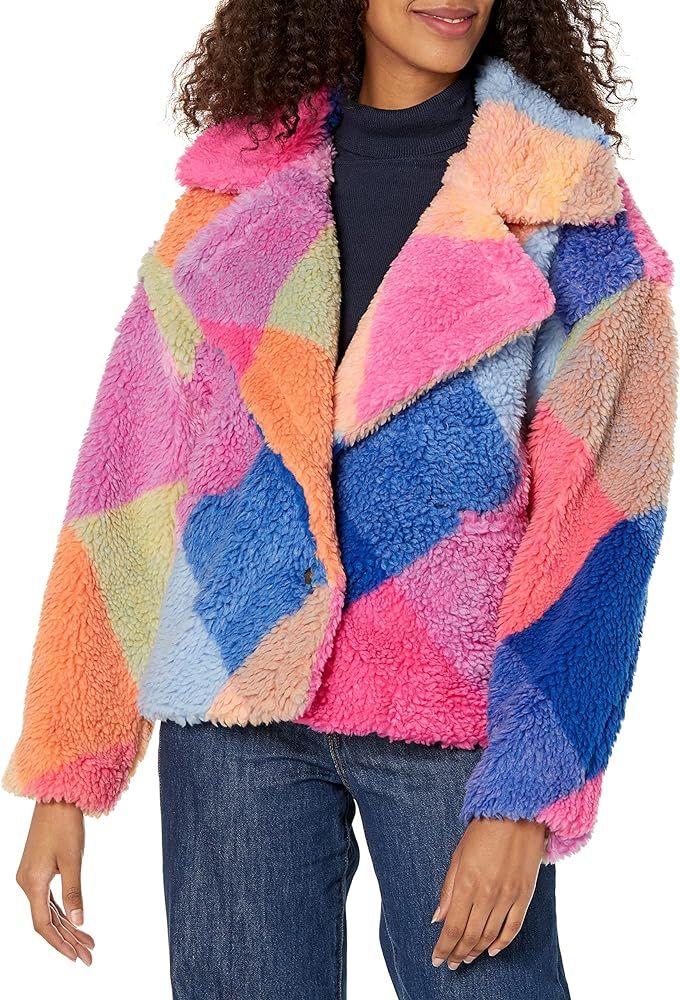 [BLANKNYC] Womens Luxury Clothing Plaid Teddy Coat, Comfortable & Stylish Jacket | Amazon (US)