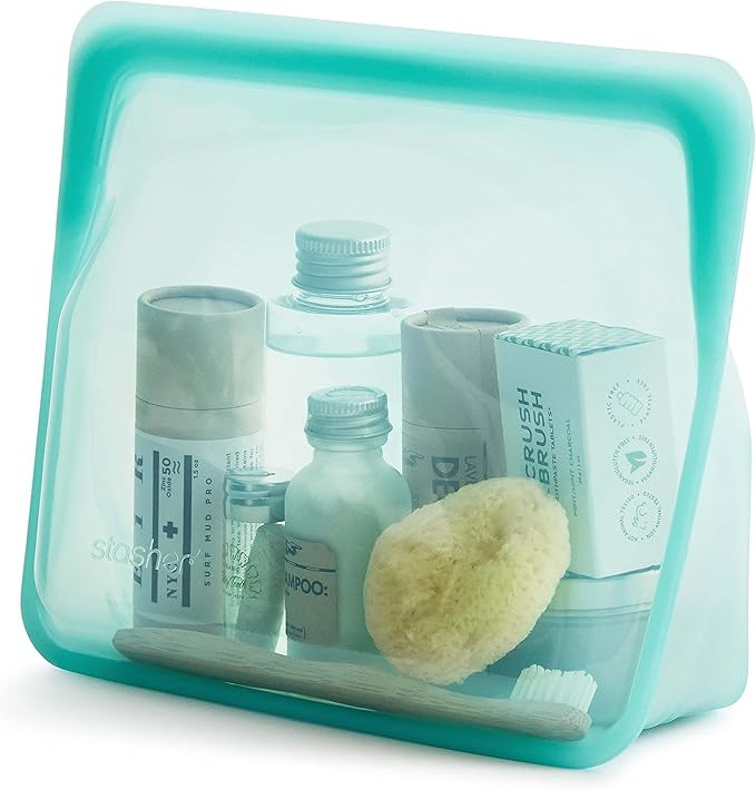 Stasher Silicone Reusable, Stand-Up Mid (Aqua) | Food Meal Prep Storage Container | Lunch, Travel... | Amazon (US)