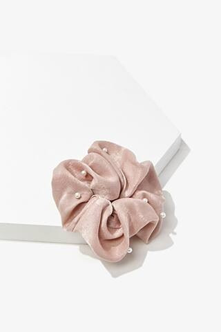 Faux Pearl Satin Scrunchie | Forever 21 (US)