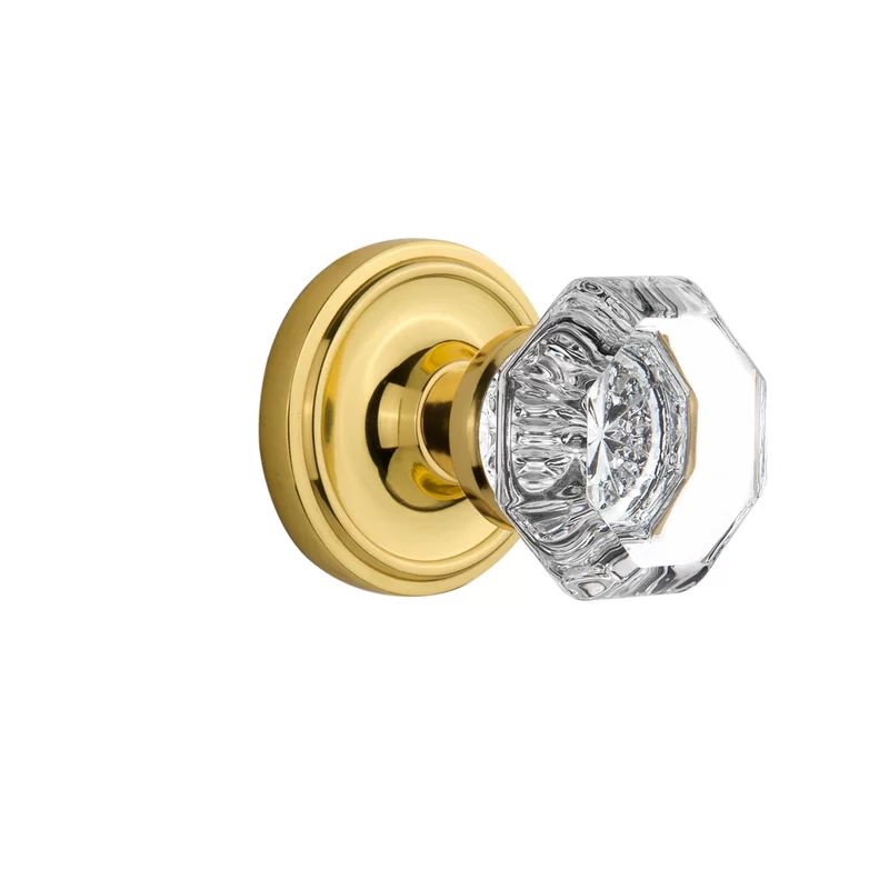 Clear Crystal Waldorf Privacy Door Knob with Classic Rosette | Wayfair North America