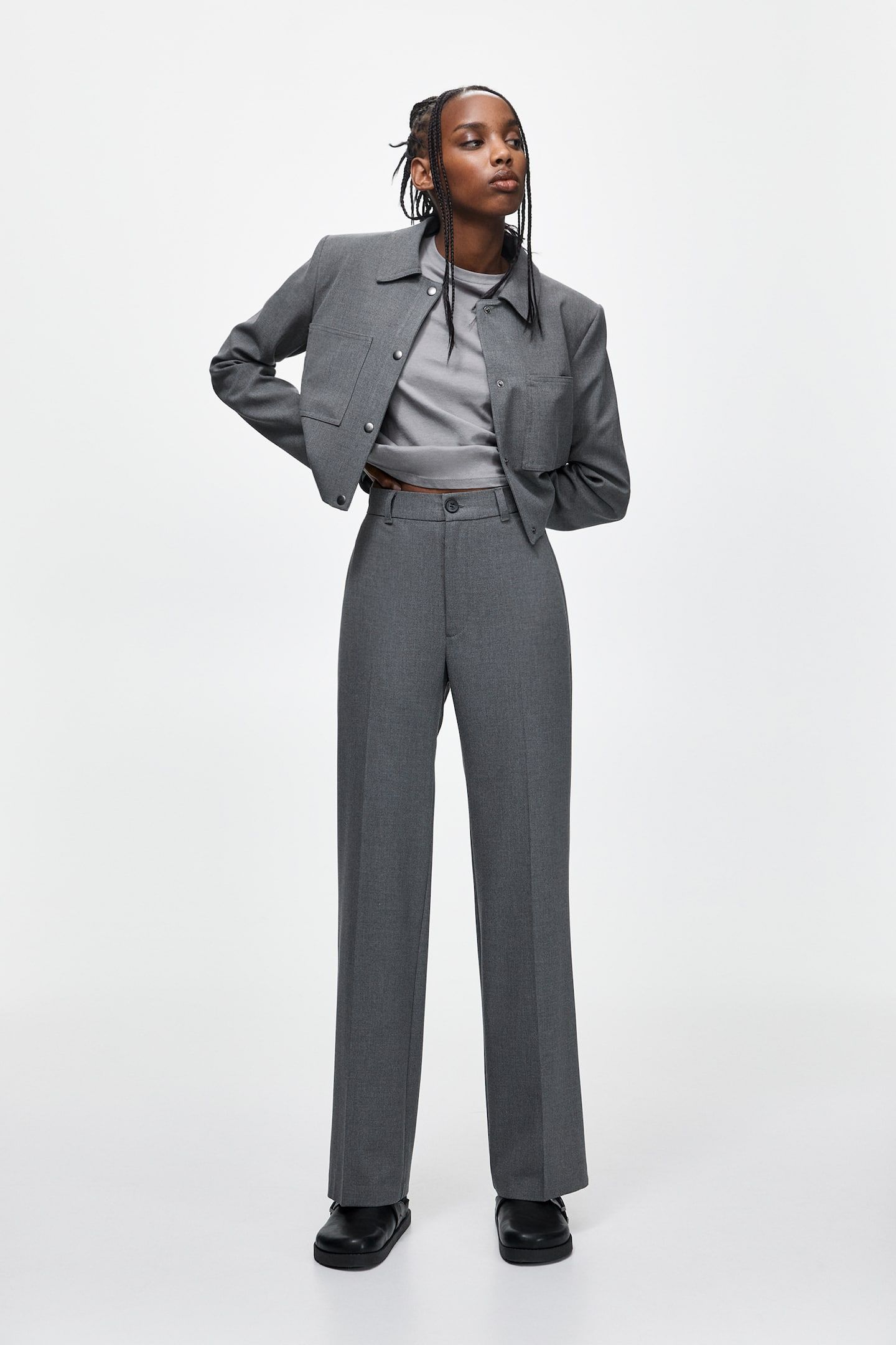 Smart straight-leg trousers | PULL and BEAR UK