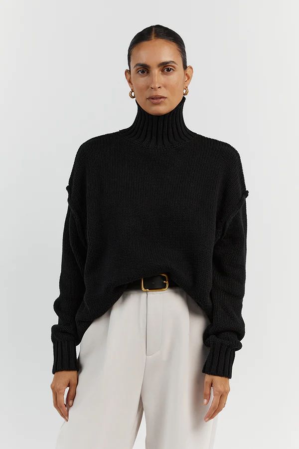 HARLOW BLACK KNIT JUMPER | DISSH